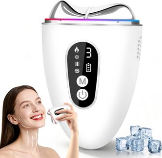 OEM Masajeador Facial Ems Guasha, 4 Modos, Masajeador Facial El&eacute;ctrico, 3 Colores, Dispositivo De Belleza Con Compresas Fr&iacute;as Y Calientes, Para Rostro Y C