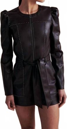 Saylor Womens Lora Faux Leather Romper In Chocolate