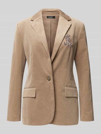 Lauren Ralph Lauren Blazer mit Label-Patch Modell CAHWIN in Taupe, Gr&ouml;&szlig;e 44