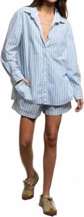 perfectwhitetee Avalon Cotton Poplin Slim Fit Button Down Shirt In Blue