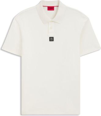 HUGO BOSS Interlock-cotton polo shirt with stacked logo