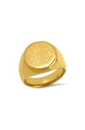 Steeltime Mens Lords Prayer 18k Gold Plated Signet Ring at Nordstrom Rack, Size 12