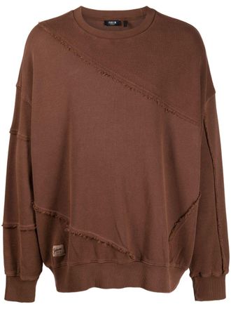 Five CM embroidered patchwork sweatshirt - men - Cotton - L - Brown