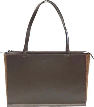 Burberry Brown Canvas Leather Tote Bag (Pre-Owned)