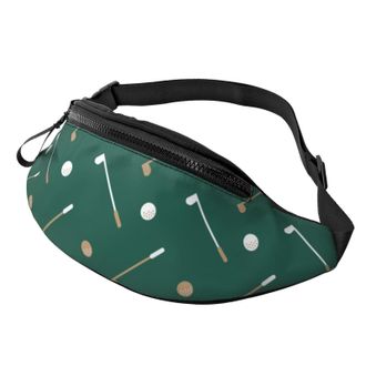 Generic Green Golf Balls Pattern Belt Bag Waist Bag Fashion Crossbody For Marathon Ladies Workout 14X35Cm