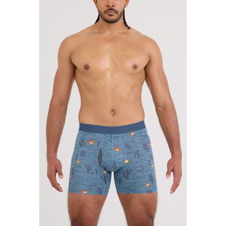 Saxx Quest Quick Dry Mesh Boxer Briefs in Canyonlands-Wsh Blue at Nordstrom, Size Xx-Large