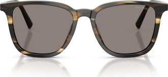 Miu Miu 53mm Square Sunglasses in Striped Loden /Dark Grey at Nordstrom