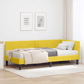vidaXL Estructura De Cama Esquina Con Colch&oacute;n Otro 2 Uds. Amarillo Vidaxl