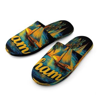 Generic Proud Bahamas Bahamians Mens Cozy Memory Foam Slippers Warm Cotton House Shoes Comfy Slipper for Indoor Outdoor