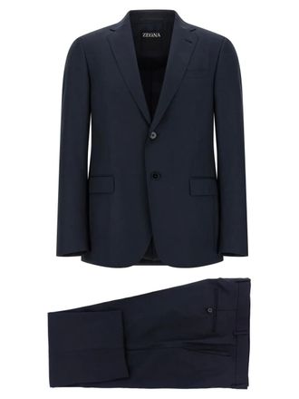 Ermenegildo Zegna pressed-pleat wool suit - Black