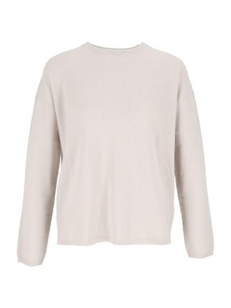 Allude Beige Cashmere Crew Neck Sweater