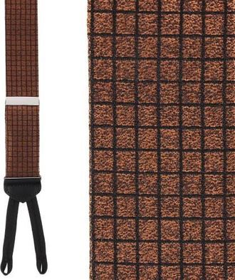 Trafalgar Store Bradford Neat Square Silk Formal End Suspenders in Brown at Nordstrom