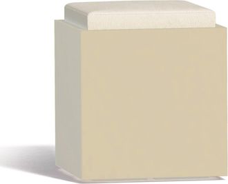 Monacis Puf De Dise&ntilde;o Moderno, 40x40 Cm, H47,5 Cm, En Pol&iacute;mero Blanco Con Coj&iacute;n, Para Uso Interior Y Exterior - Fabricado En Italia - Monacis