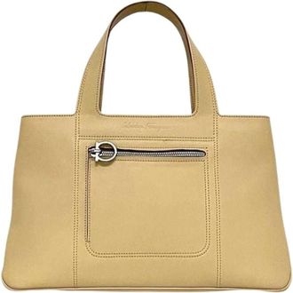Ferragamo Pre-owned Handbags, female, Beige, Size: ONE SIZE Pre-owned Handbag