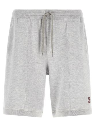 Brunello Cucinelli Gray Silk Bermuda Mens Shorts