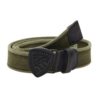 Blauer Belts, male, Brown, Size: ONE SIZE Military Green Technical Fabric and Leather Belt for Men