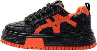 Generic Men Thick Soled Sneakers with Color Blocking Casual Comfortable and Versatile Sports Shoes (Black,7.5)