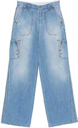 Ermanno Scervino Jeans In Blue Denim With Flap Patch Pockets