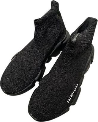 Balenciaga Black glitter stretch knit Speed trainers Size 38