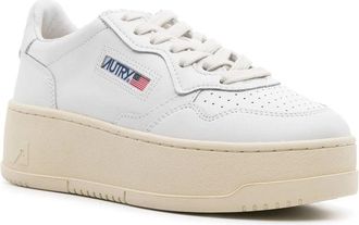 Autry Calf Leather Platform Sneakers - White