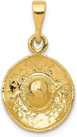 Diamond2Deal 14k Yellow Gold 3D Sombrero Pendant