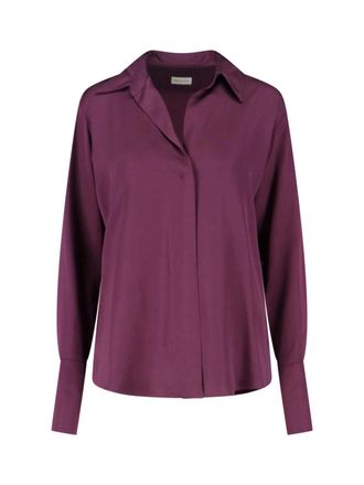Dries Van Noten Purple Classic V-Neck Viscose Blouse