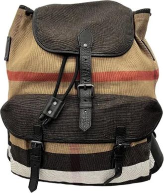 Burberry Pre-owned Backpacks, male, Brown, Size: ONE SIZE Pre-owned Canvas backpacks