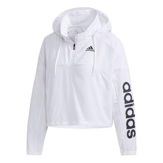 adidas (WMNS) adidas Windbreaker Track Top Asia Sizing White Black GD4612