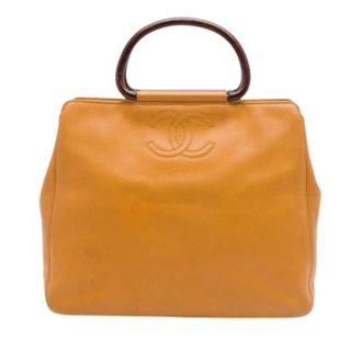 Chanel Pre-owned Vintage Tote - Dames - Vintage Handtas - Geel - ONE Size - Leer - Vintage