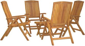 vidaXL Juego De Muebles De Jard&iacute;n 5 Piezas Madera Maciza Teca Vidaxl