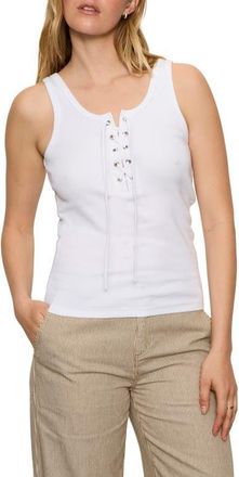 Sanctuary Goto Lace-Up Tank in White at Nordstrom, Size X-Small