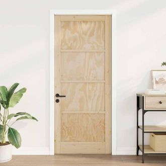 Berkfield Home Interior Door ORKDAL86x211x4 cm Solid Wood Pine in Beige | Size: 86 x 211 x 4 cm