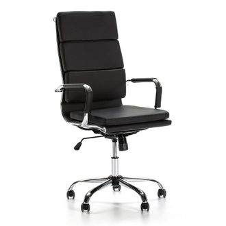 HOMN Sill&oacute;n de oficina elevable y reclinable piel sint&eacute;tica, color negro