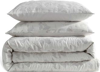 Calvin Klein Cascade Comforter & Shams Set in Light Grey at Nordstrom, Size Queen