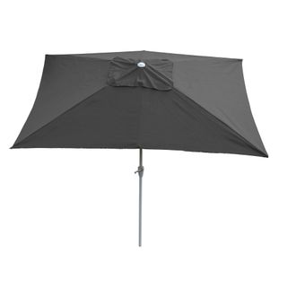 Hhg Nunca Usado] Sombrilla N23, Sombrilla De Jard&iacute;n, 2x3m Rectangular Inclinable, Poli&eacute;ster/aluminio 4,5kg Protecci&oacute;n Uv 50+, Antracita
