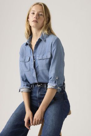 Levi's Camisa Elaine Utility Lightweight - Mujer - XS - Azul / Chill Girl