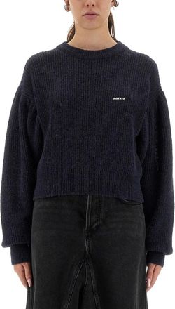 Rotate Blue Knitted Crew Neck Sweater