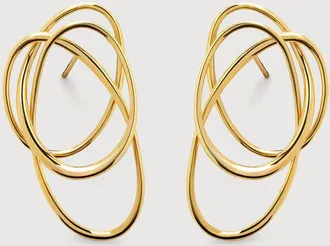 Monica Vinader Gold Nura Wrap Cocktail Earrings