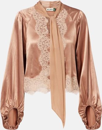 Rixo Blusa Nalani in raso con pizzo