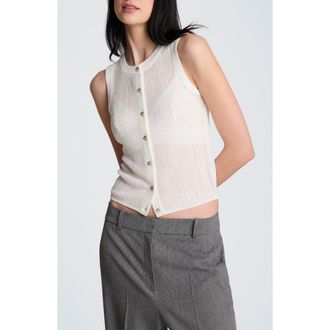 Kenneth Cole Rib Knit Vest in Pure White at Nordstrom, Size X-Large