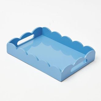 Mrs. Alice Small Scalloped Lacquer Tray in Blue at Nordstrom