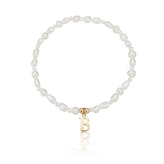 Lily & Roo Gold Pearl Initial Letter Bracelet
