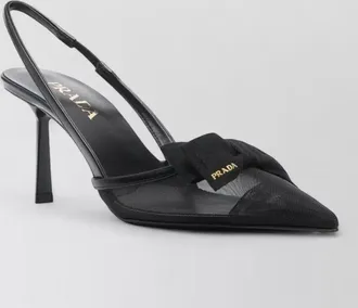 Prada mesh slingback pumps featuring bow detail