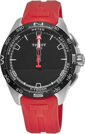 Tissot T-Touch Connect Solar Titanium Case Red Strap Mens Watch T121.420.47.051.01