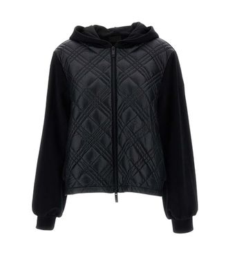 Moncler Black Quilted Hood Sweater