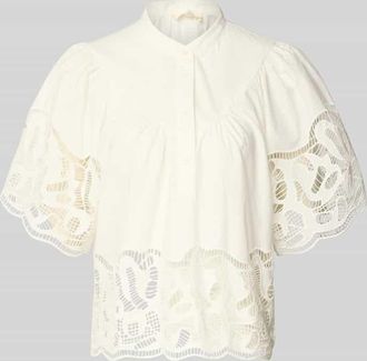 Suncoo Regular Fit Bluse mit Spitze Modell LINDA in Weiss, Gr&ouml;&szlig;e XL