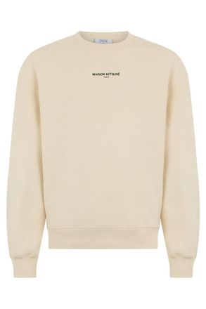 Maison Kitsun&eacute; Beige Crew Neck Sweatshirts