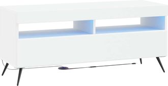 vidaXL Mueble De Tv Led Blanco Madera De Ingenier&iacute;a Vidaxl
