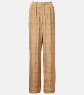 Frankie Shop Baxter checked twill wide-leg pants