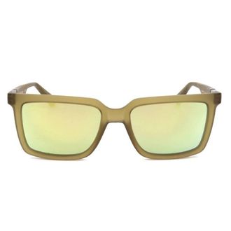 Calvin Klein Gold Mirror Square Unisex Sunglasses CKJ23659S 309 55